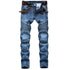 Men's Cycling Jeans Mid Waist Motorcycle Jeans Straight Pants